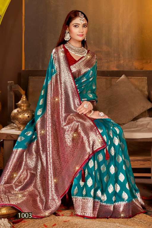 SAROJ GULAB SILK SAROSKI VOL-6 WHOLESALE SOFT SILK CONTRAST RICH PALLU WITH HEAVY SWAROSKI WORK DESIGNER SAREES