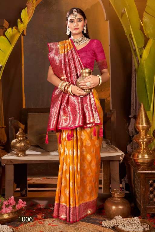 SAROJ GULAB SILK SAROSKI VOL-6 WHOLESALE SOFT SILK CONTRAST RICH PALLU WITH HEAVY SWAROSKI WORK DESIGNER SAREES