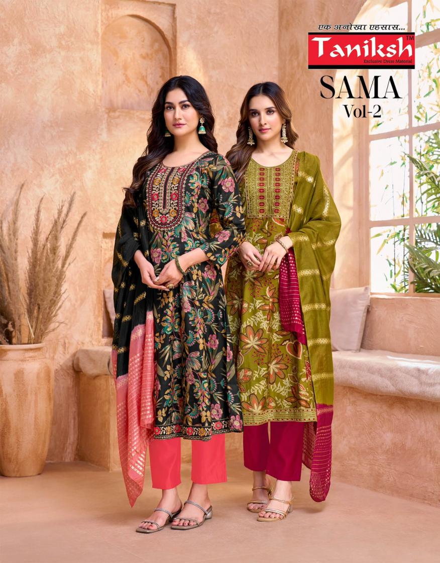 TANIKSH SAMA VOL 2 VERTICAL READYMADE REGULAR WEAR 3PCS DRESS ONLINE