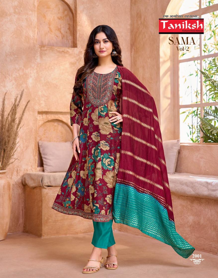 TANIKSH SAMA VOL 2 VERTICAL READYMADE REGULAR WEAR 3PCS DRESS ONLINE