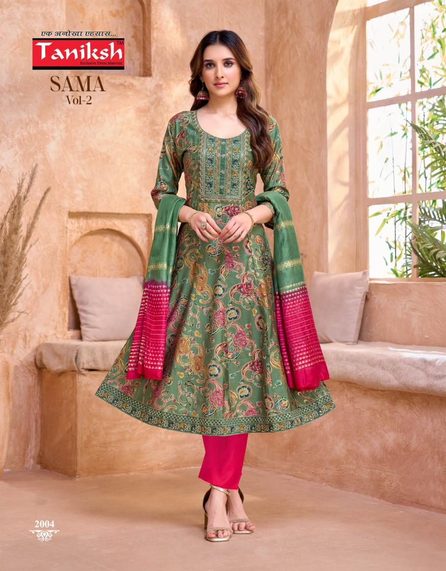 TANIKSH SAMA VOL 2 VERTICAL READYMADE REGULAR WEAR 3PCS DRESS ONLINE