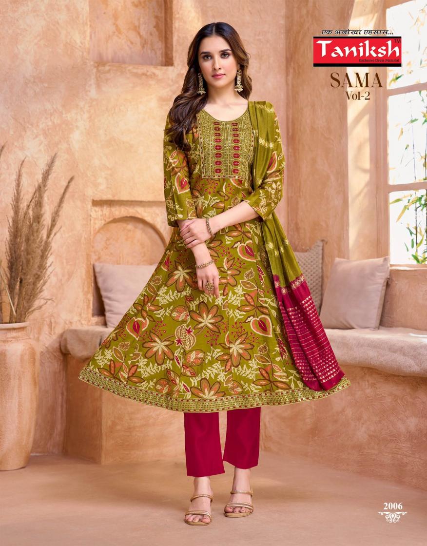 TANIKSH SAMA VOL 2 VERTICAL READYMADE REGULAR WEAR 3PCS DRESS ONLINE