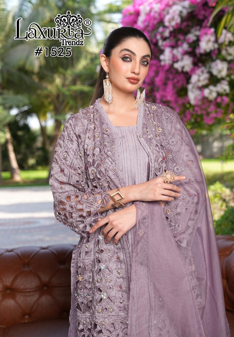 LAXURIA TRENDZ 1525 VICHITRA SIMMER DESIGNER FULL STITCH CO-ORD STYLE 3PCS DRESS