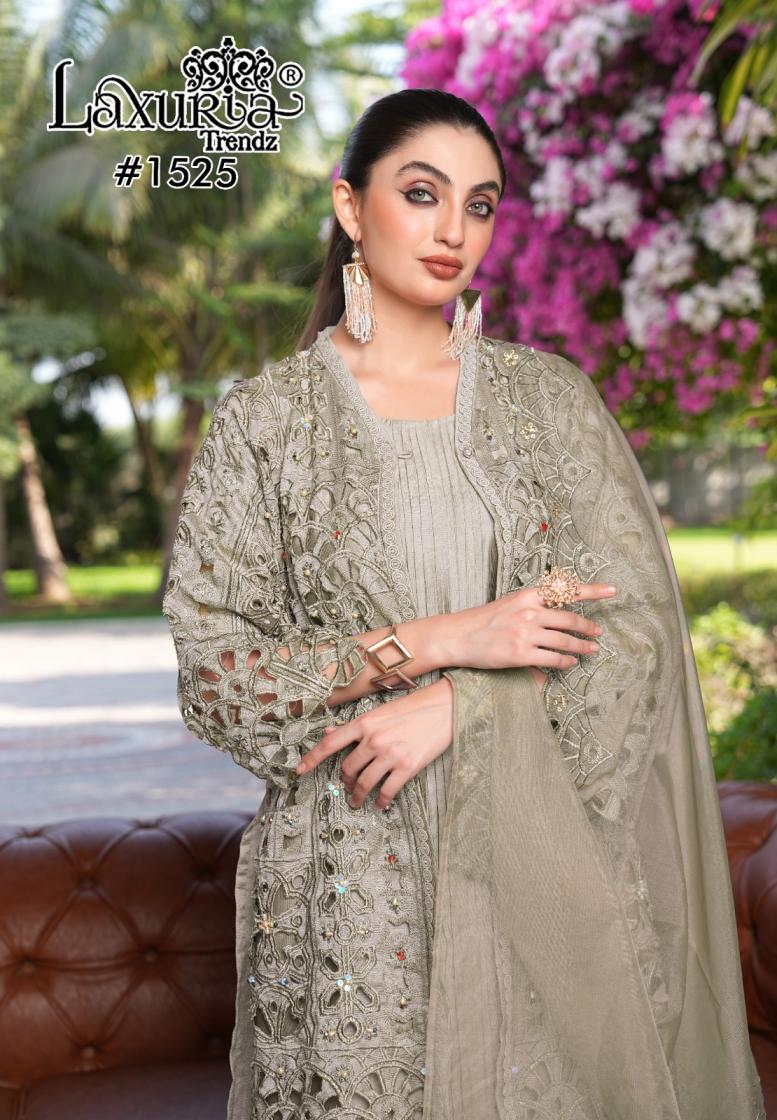 LAXURIA TRENDZ 1525 VICHITRA SIMMER DESIGNER FULL STITCH CO-ORD STYLE 3PCS DRESS