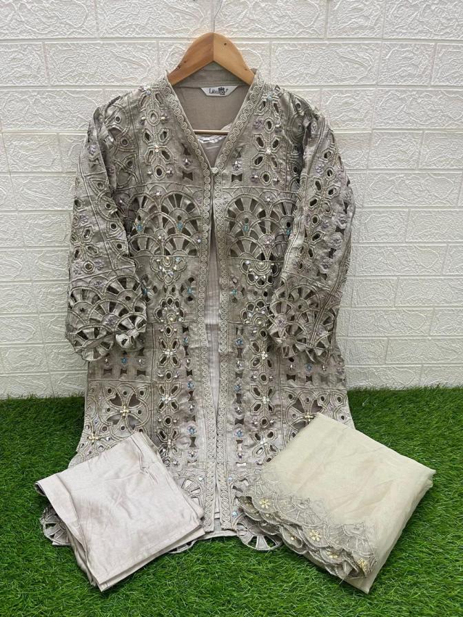 LAXURIA TRENDZ 1525 VICHITRA SIMMER DESIGNER FULL STITCH CO-ORD STYLE 3PCS DRESS