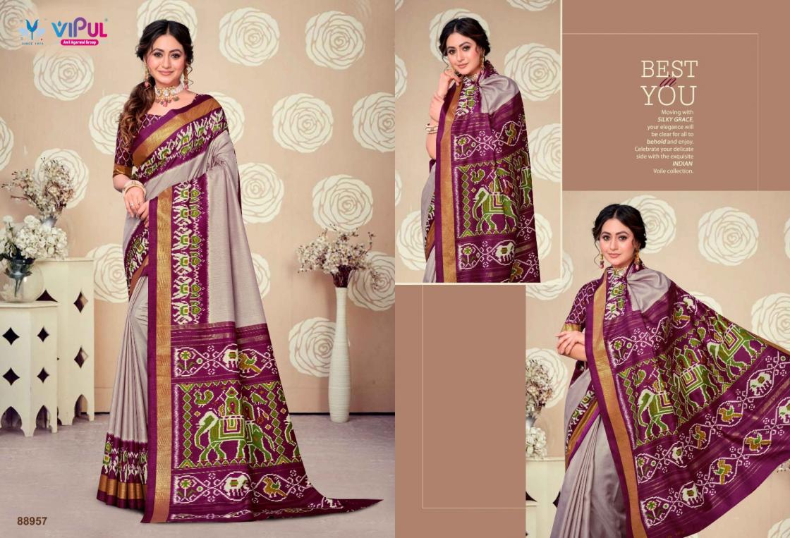SENTOSA SILK BY VIPUL FASHION SOFT SILK ETHNIC STYLE SAREE WHOLESALER