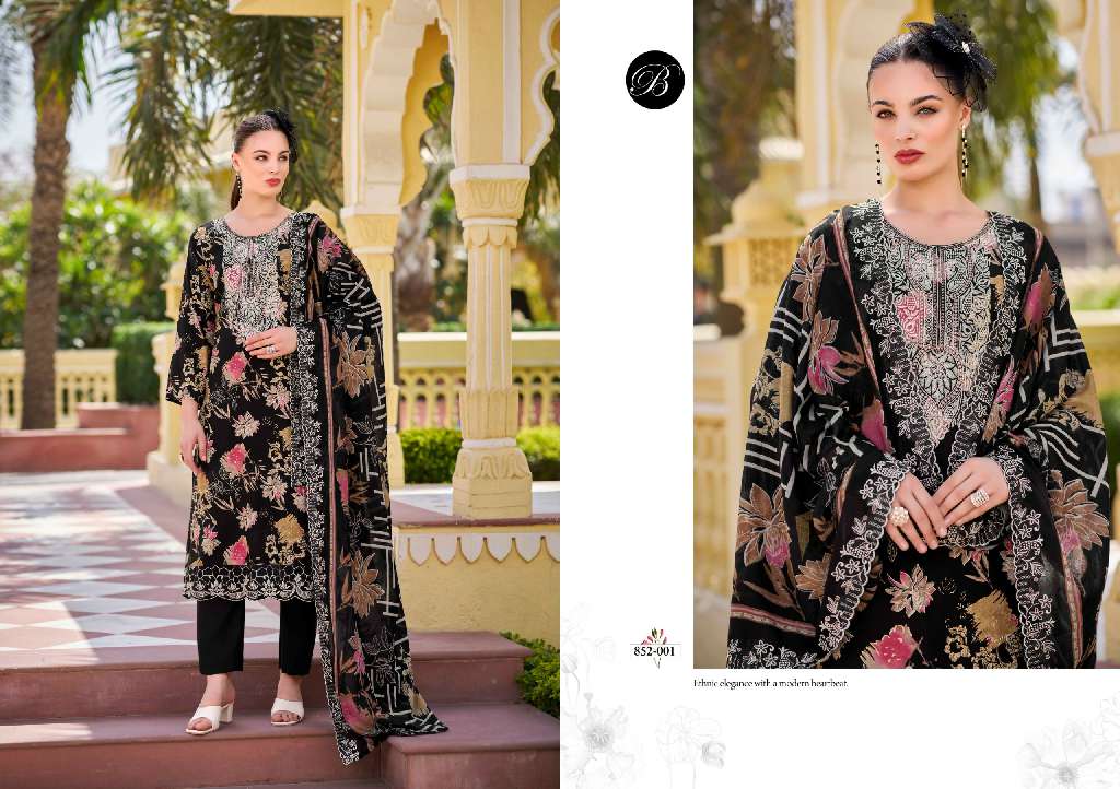 BELLIZA DESIGNER STUDIO TANAYA WHOLESALE DIGITAL PRINT WITH EXCLUSIVE EMBROIDERY WORK PREMIUM DESIGNER DRESS MATERIAL