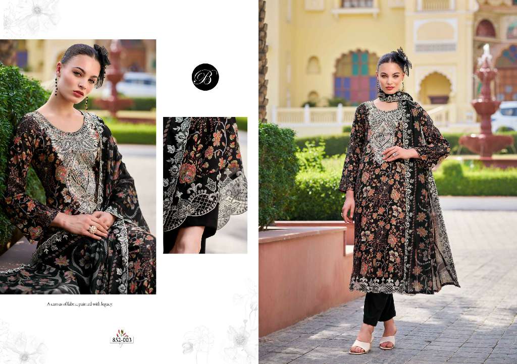 BELLIZA DESIGNER STUDIO TANAYA WHOLESALE DIGITAL PRINT WITH EXCLUSIVE EMBROIDERY WORK PREMIUM DESIGNER DRESS MATERIAL