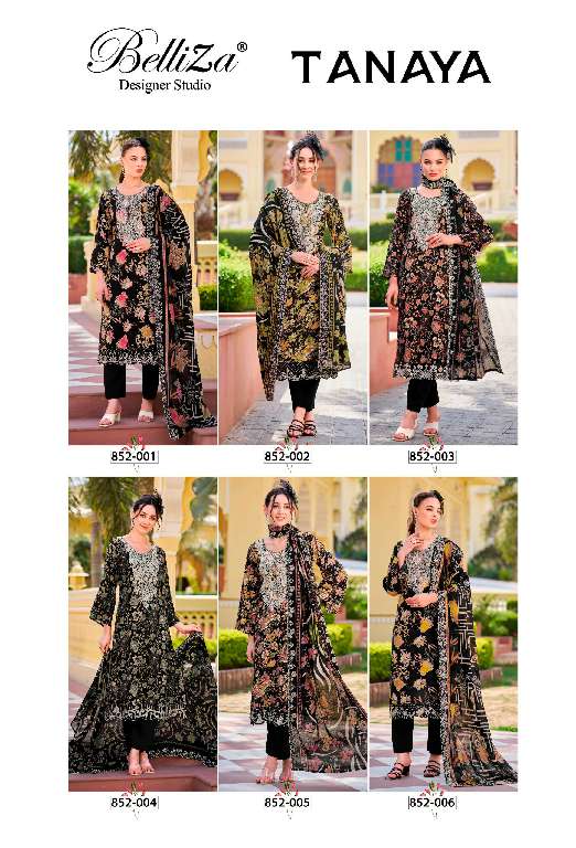 BELLIZA DESIGNER STUDIO TANAYA WHOLESALE DIGITAL PRINT WITH EXCLUSIVE EMBROIDERY WORK PREMIUM DESIGNER DRESS MATERIAL