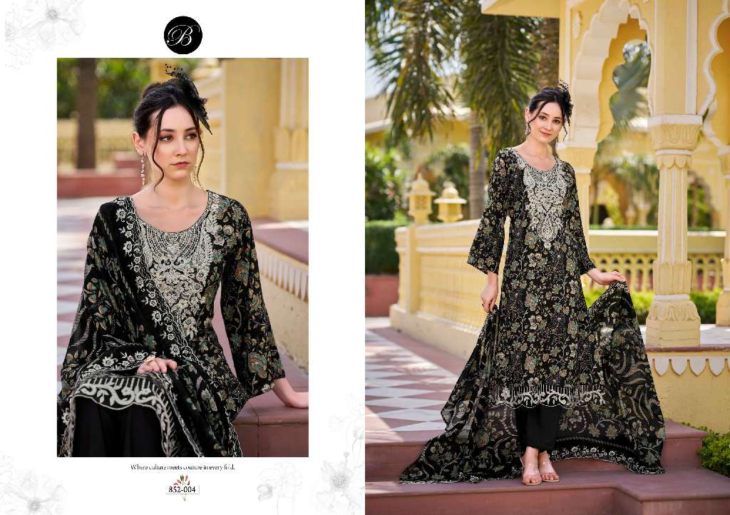 BELLIZA DESIGNER STUDIO TANAYA WHOLESALE DIGITAL PRINT WITH EXCLUSIVE EMBROIDERY WORK PREMIUM DESIGNER DRESS MATERIAL