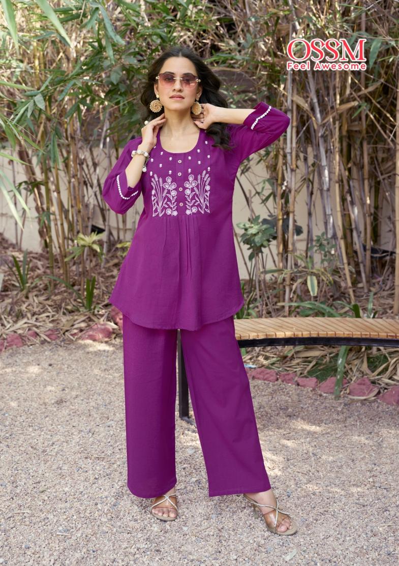 GLAMOUR BY OSSM FULLY STITCH COTTON FLEX UNIQUE CO-ORD SETS ONLINE
