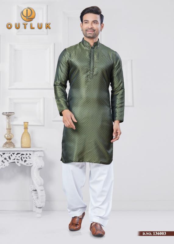 OUTLUK VOL 136 JACQUARD SILK READYMADE CLASSIC MENS KURTA PAJAMA WHOLESALER