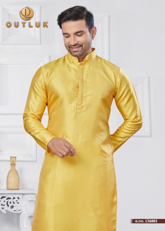 OUTLUK VOL 136 JACQUARD SILK READYMADE CLASSIC MENS KURTA PAJAMA WHOLESALER