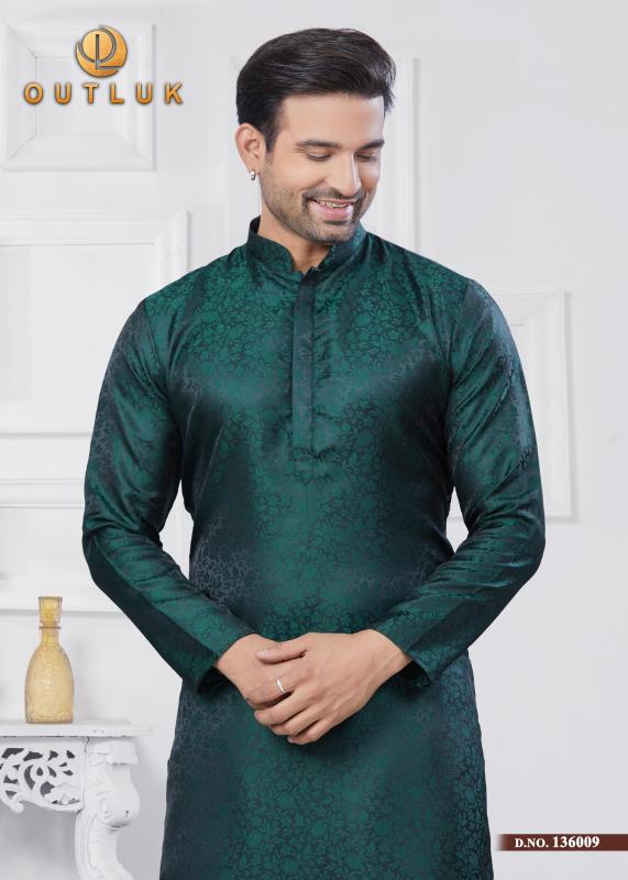 OUTLUK VOL 136 JACQUARD SILK READYMADE CLASSIC MENS KURTA PAJAMA WHOLESALER