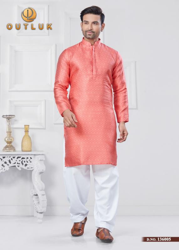 OUTLUK VOL 136 JACQUARD SILK READYMADE CLASSIC MENS KURTA PAJAMA WHOLESALER