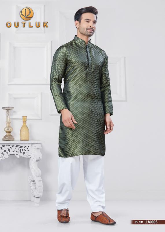 OUTLUK VOL 136 JACQUARD SILK READYMADE CLASSIC MENS KURTA PAJAMA WHOLESALER