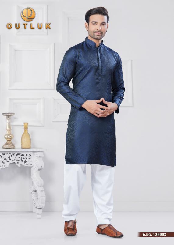 OUTLUK VOL 136 JACQUARD SILK READYMADE CLASSIC MENS KURTA PAJAMA WHOLESALER