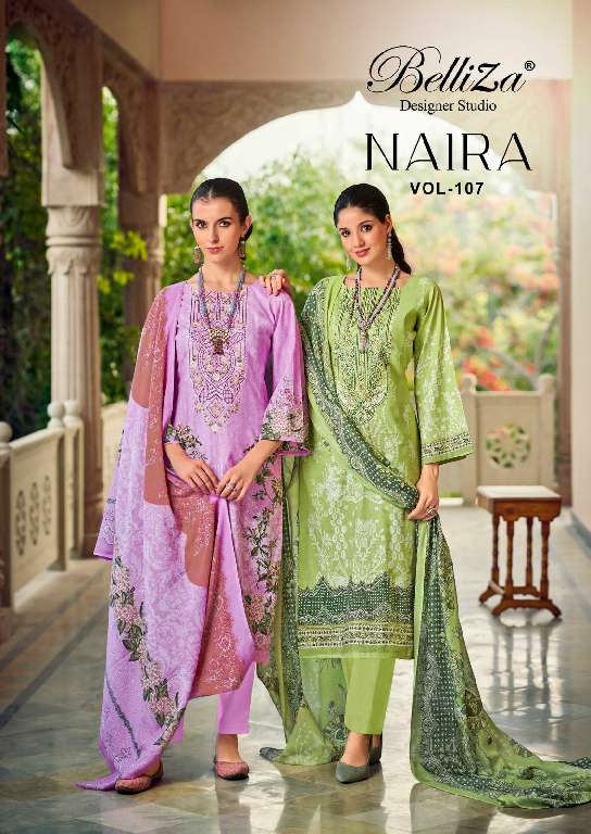 BELLIZA DESIGNER PRESENT NAIRA VOL-107 WHOLESALE PREMIUM DESIGNER PAKISTANI SUITS
