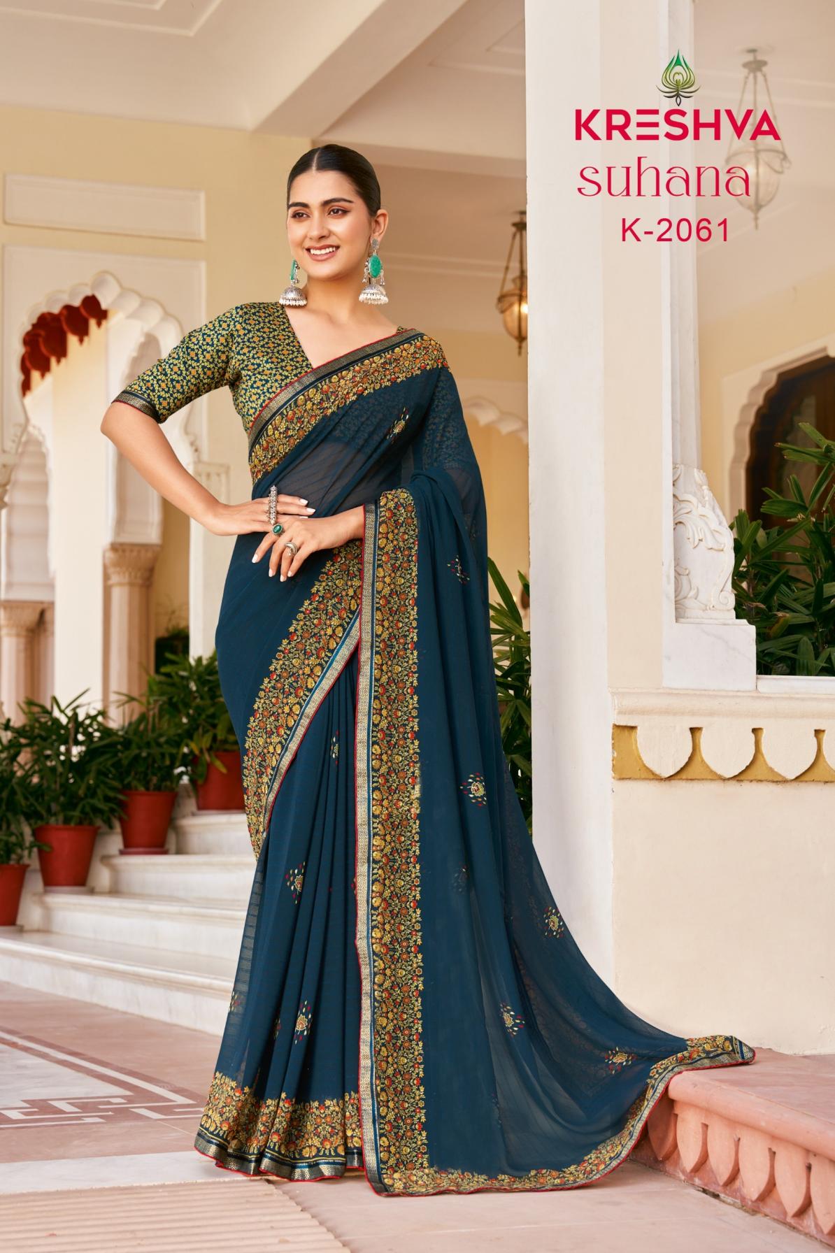 KRESHVA SUHANA DANI GEORGETTE TRADITIONAL SAREE FOR EVERY OCCASION