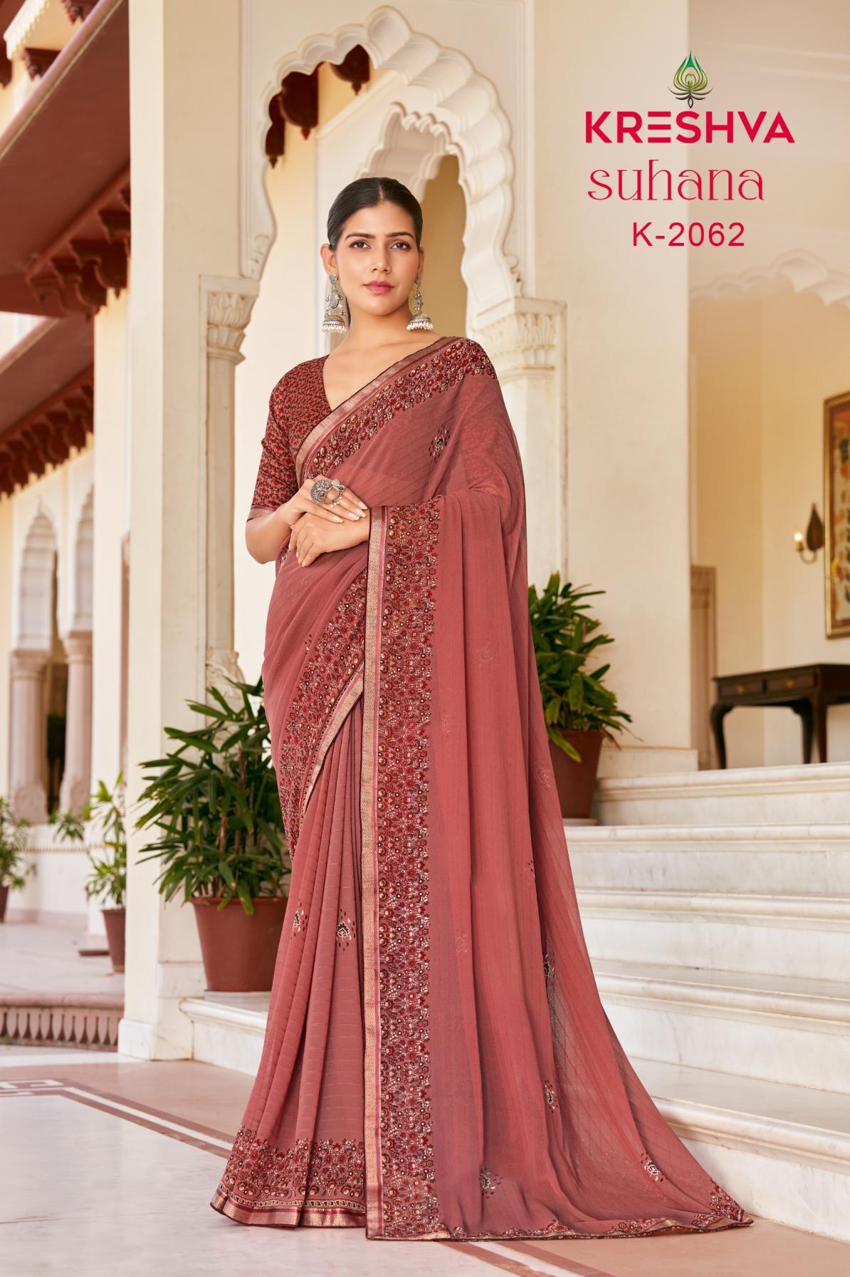 KRESHVA SUHANA DANI GEORGETTE TRADITIONAL SAREE FOR EVERY OCCASION