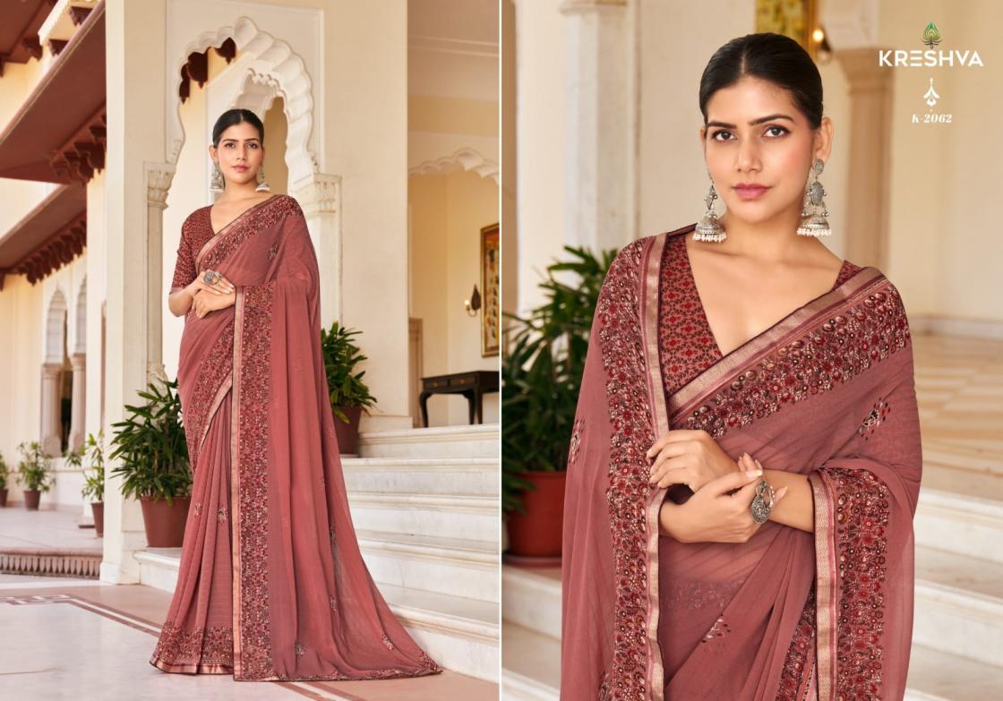 KRESHVA SUHANA DANI GEORGETTE TRADITIONAL SAREE FOR EVERY OCCASION