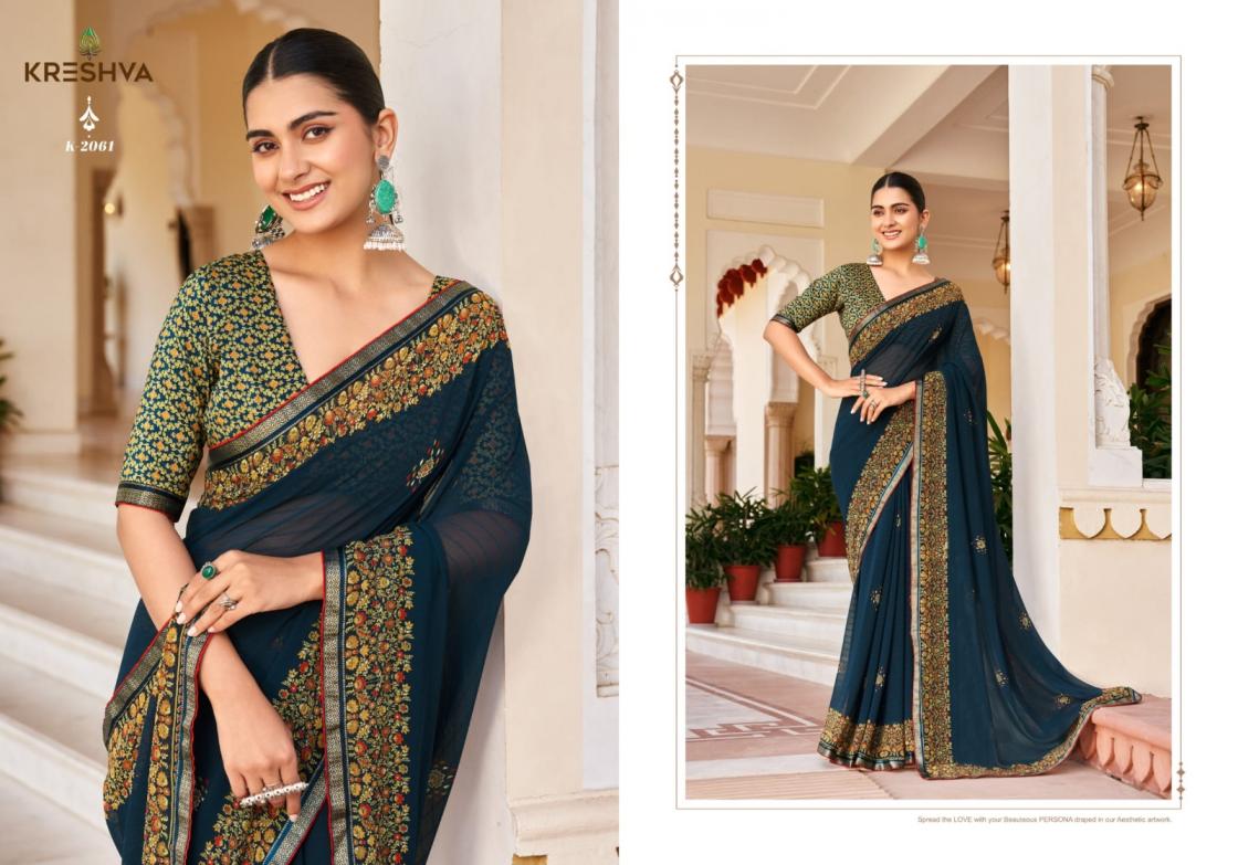 KRESHVA SUHANA DANI GEORGETTE TRADITIONAL SAREE FOR EVERY OCCASION