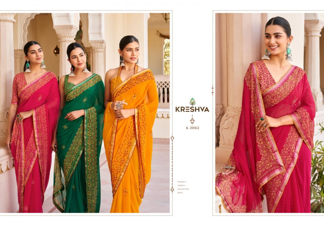 KRESHVA SUHANA DANI GEORGETTE TRADITIONAL SAREE FOR EVERY OCCASION