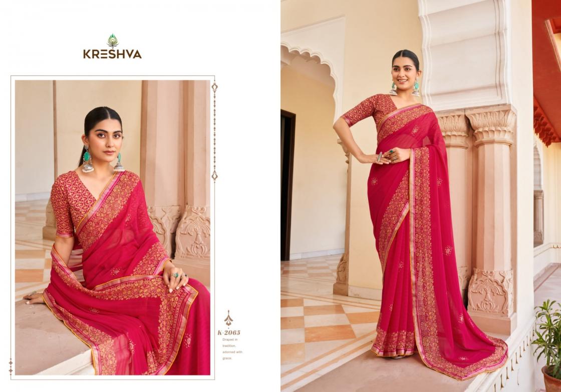 KRESHVA SUHANA DANI GEORGETTE TRADITIONAL SAREE FOR EVERY OCCASION