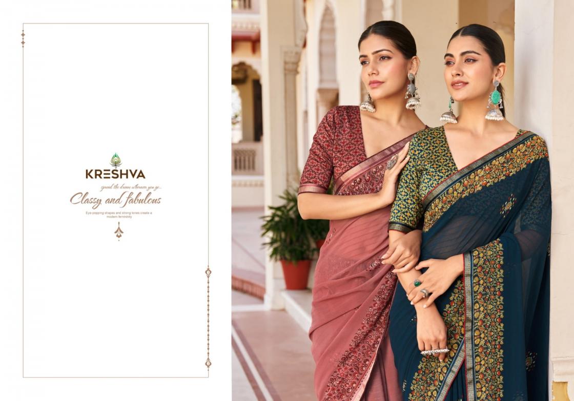 KRESHVA SUHANA DANI GEORGETTE TRADITIONAL SAREE FOR EVERY OCCASION