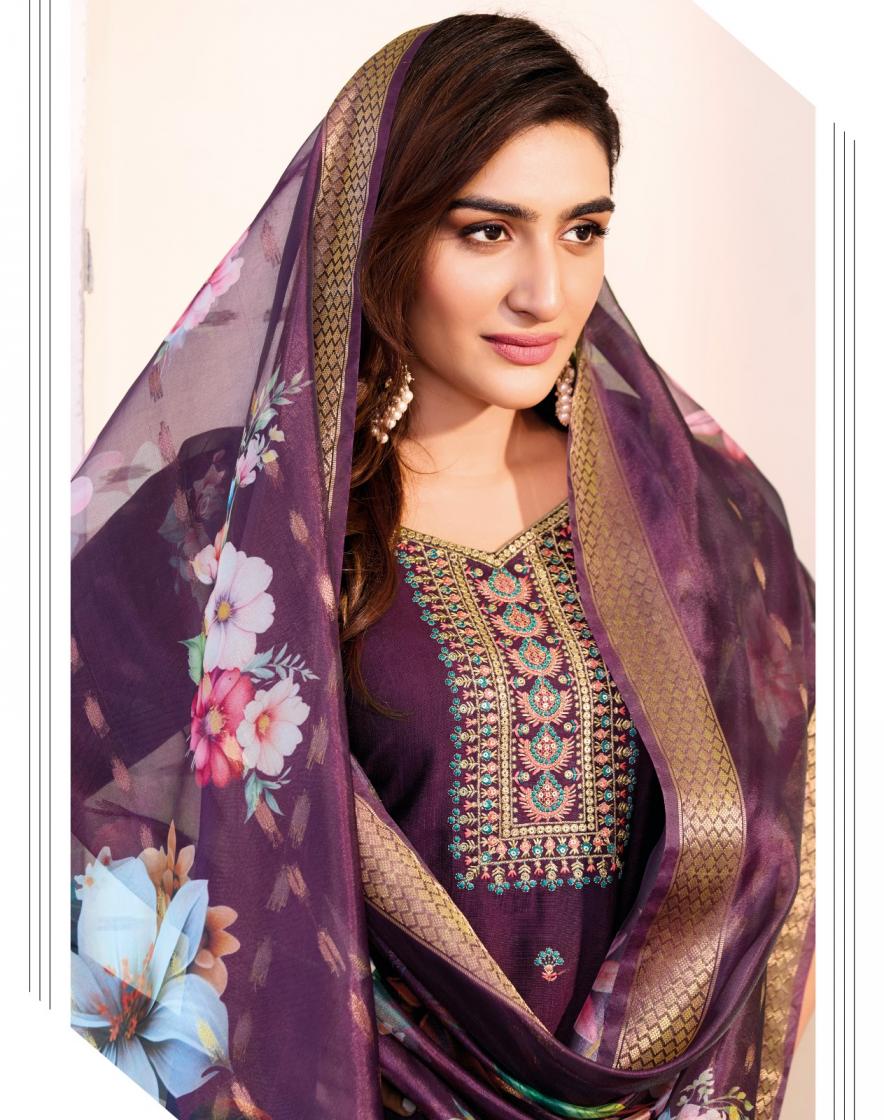 SCARLET VOL 2 BY RADHIKA LIFESTYLE FULL STITCH VERTICAN SILK ATTRACTIVE SUIT FOR WOMENS