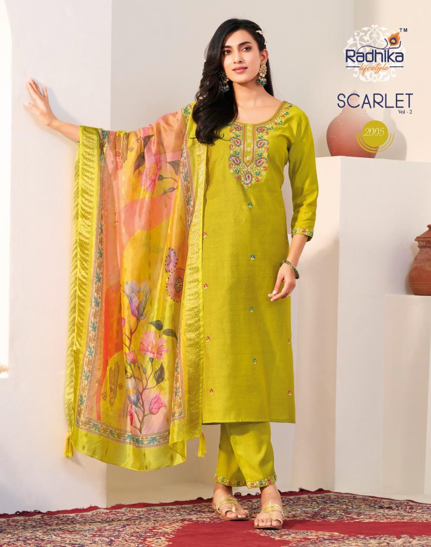 SCARLET VOL 2 BY RADHIKA LIFESTYLE FULL STITCH VERTICAN SILK ATTRACTIVE SUIT FOR WOMENS