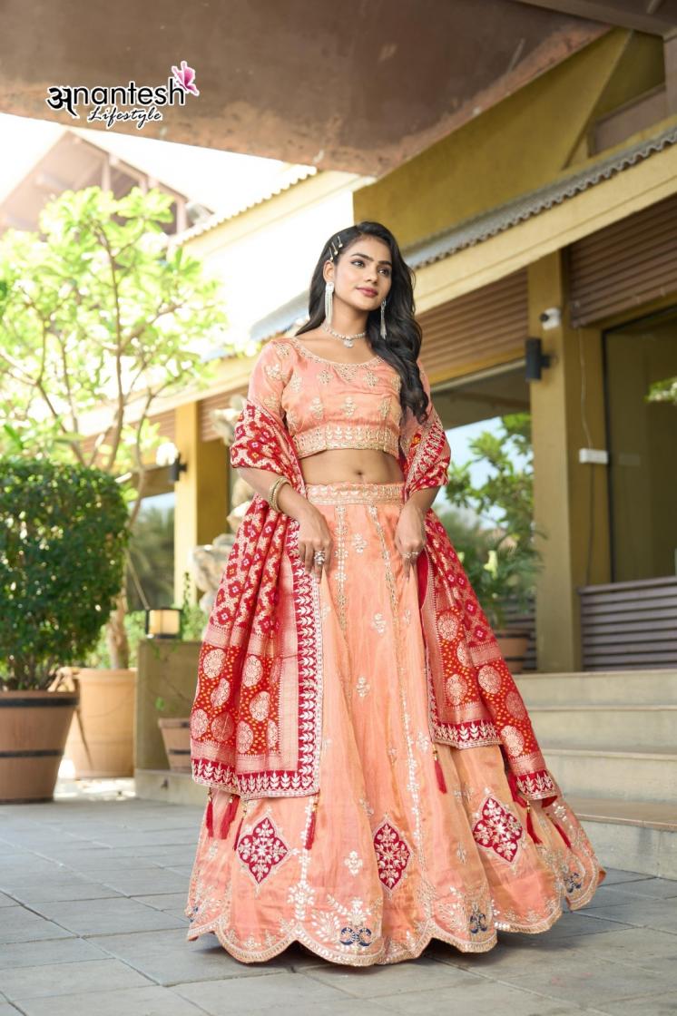 ANANTESH LIFESTYLE 5043 SEMI STITCH COSMOS VISCOSE BRIDAL CHANIYA CHOLI ONLINE