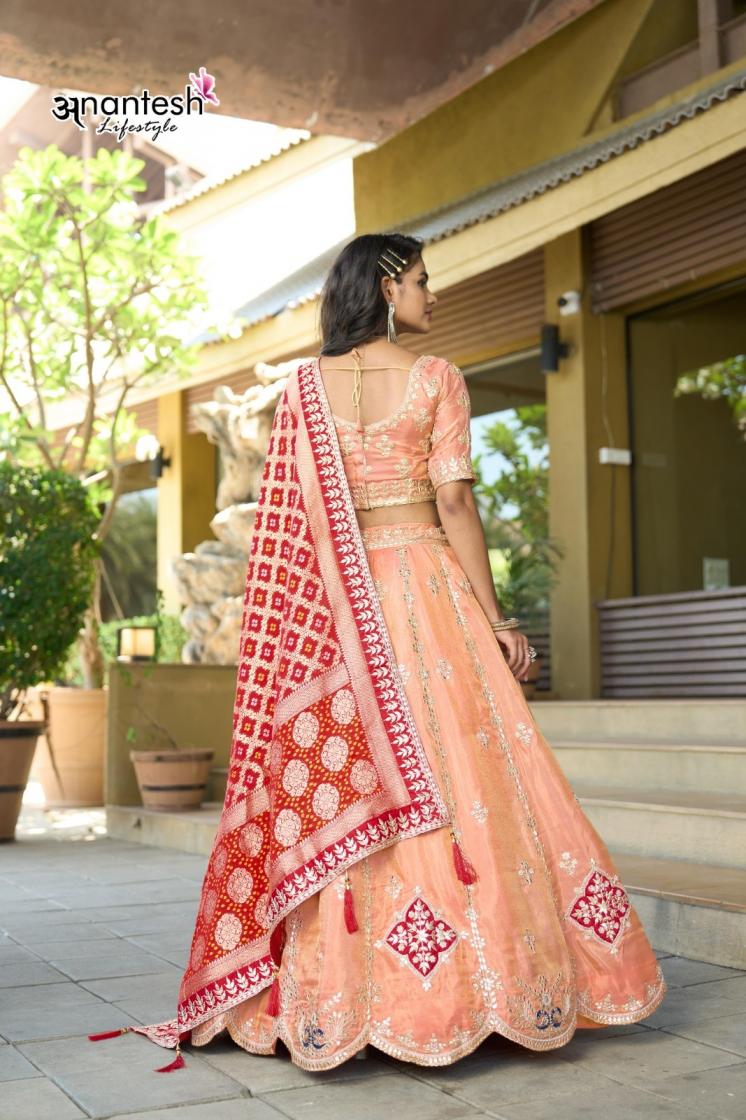ANANTESH LIFESTYLE 5043 SEMI STITCH COSMOS VISCOSE BRIDAL CHANIYA CHOLI ONLINE