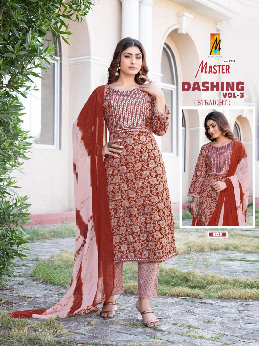 MASTER DASHING VOL 3 CAPSULE PRINT READYMADE FASHIONABLE 3PCS DRESS