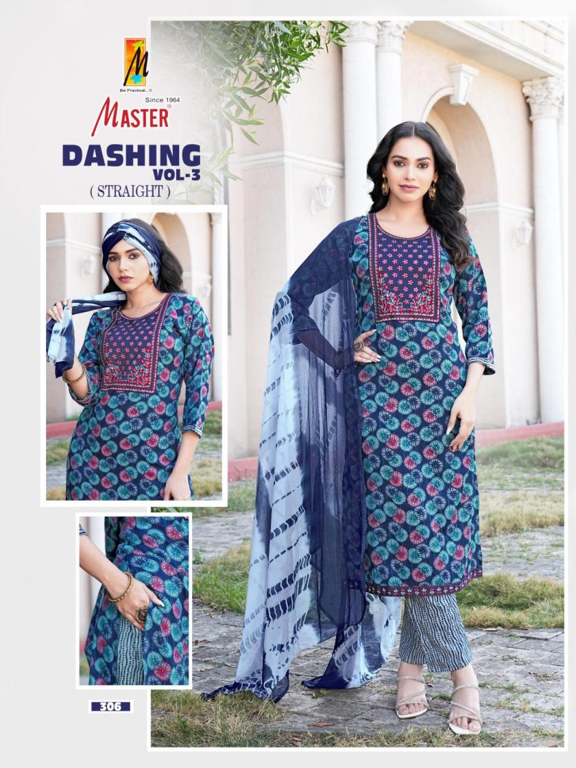 MASTER DASHING VOL 3 CAPSULE PRINT READYMADE FASHIONABLE 3PCS DRESS