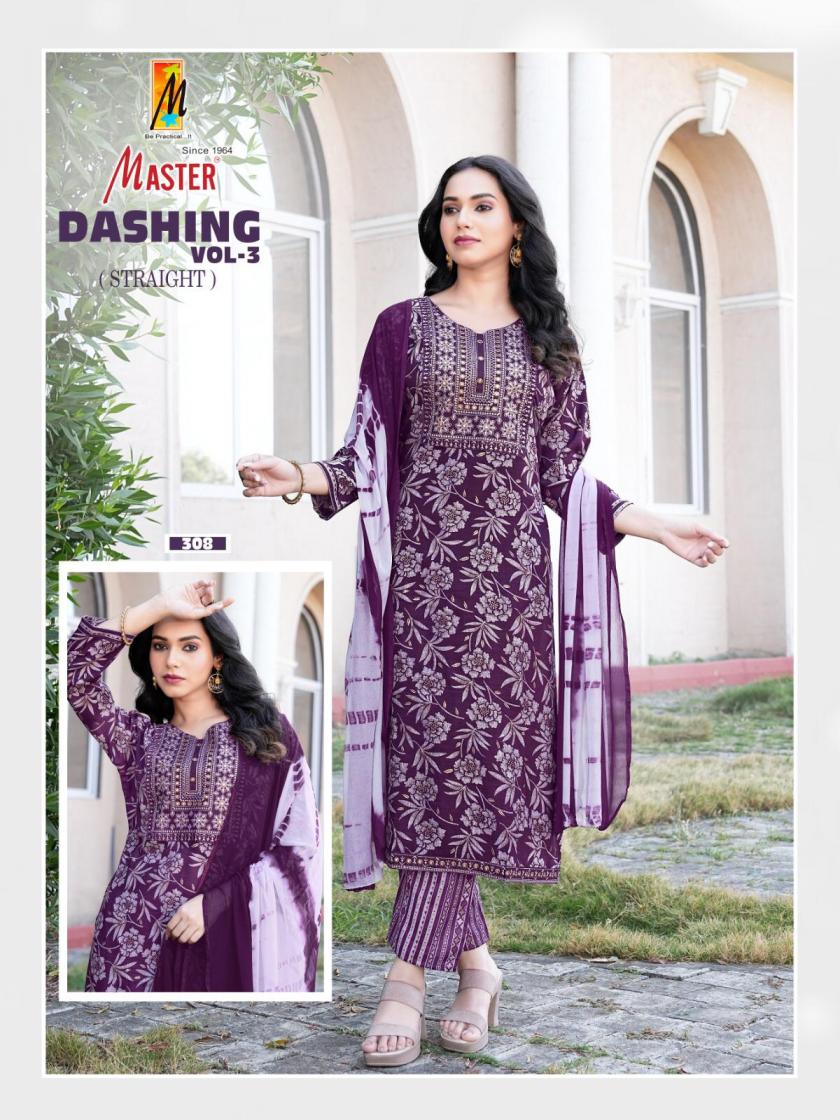 MASTER DASHING VOL 3 CAPSULE PRINT READYMADE FASHIONABLE 3PCS DRESS