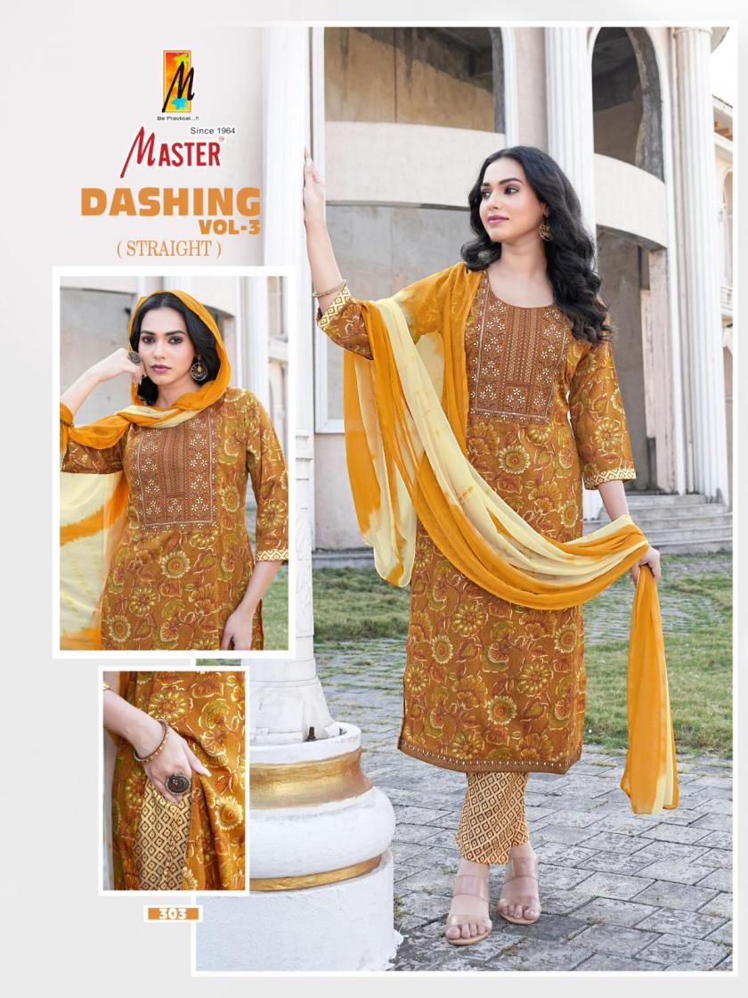 MASTER DASHING VOL 3 CAPSULE PRINT READYMADE FASHIONABLE 3PCS DRESS