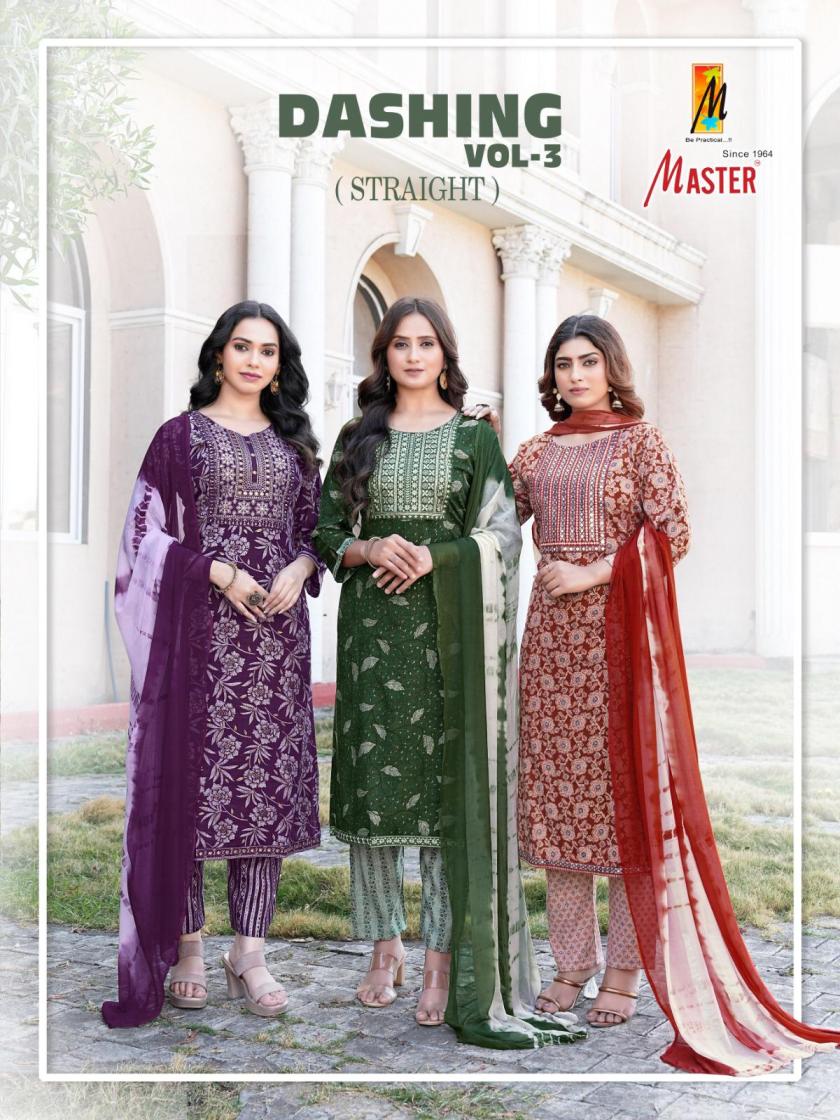MASTER DASHING VOL 3 CAPSULE PRINT READYMADE FASHIONABLE 3PCS DRESS