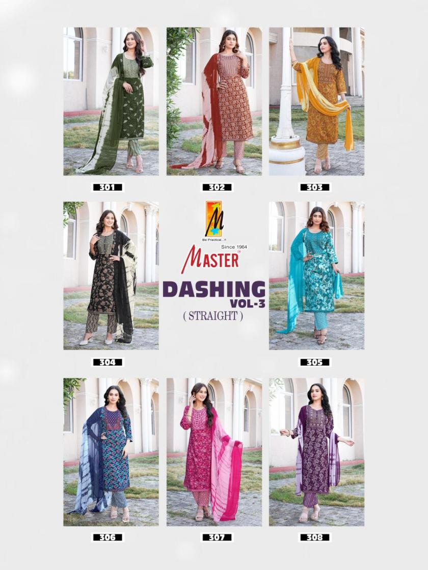 MASTER DASHING VOL 3 CAPSULE PRINT READYMADE FASHIONABLE 3PCS DRESS