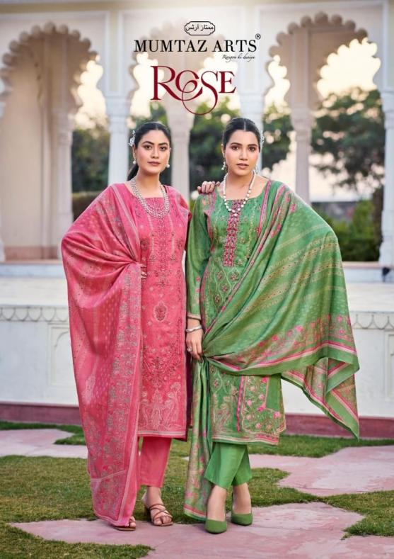 MUMTAZ ARTS ROSE JAM SATIN PRETTY LOOK PAKISTANI DRESS MATERIAL