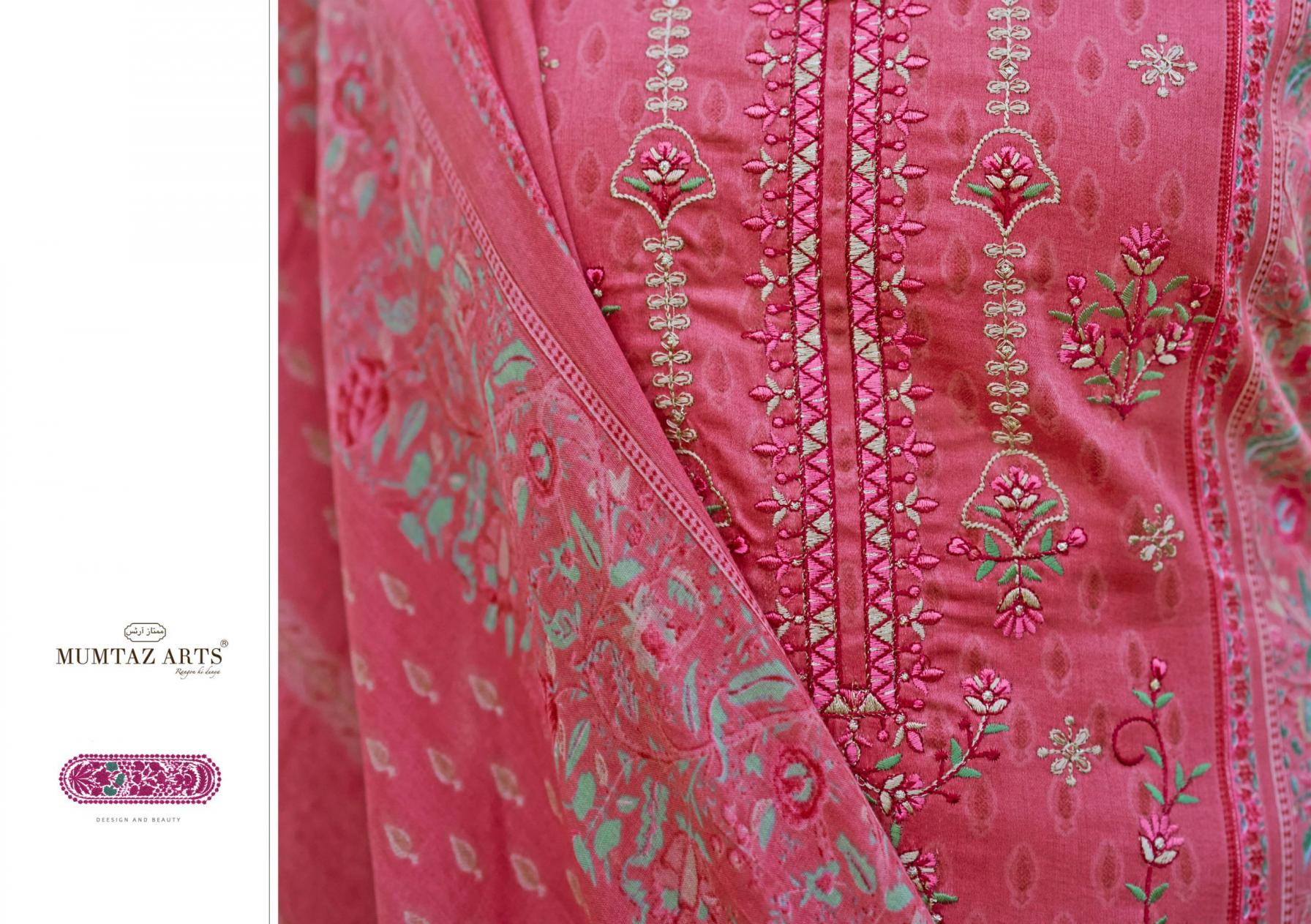 MUMTAZ ARTS ROSE JAM SATIN PRETTY LOOK PAKISTANI DRESS MATERIAL