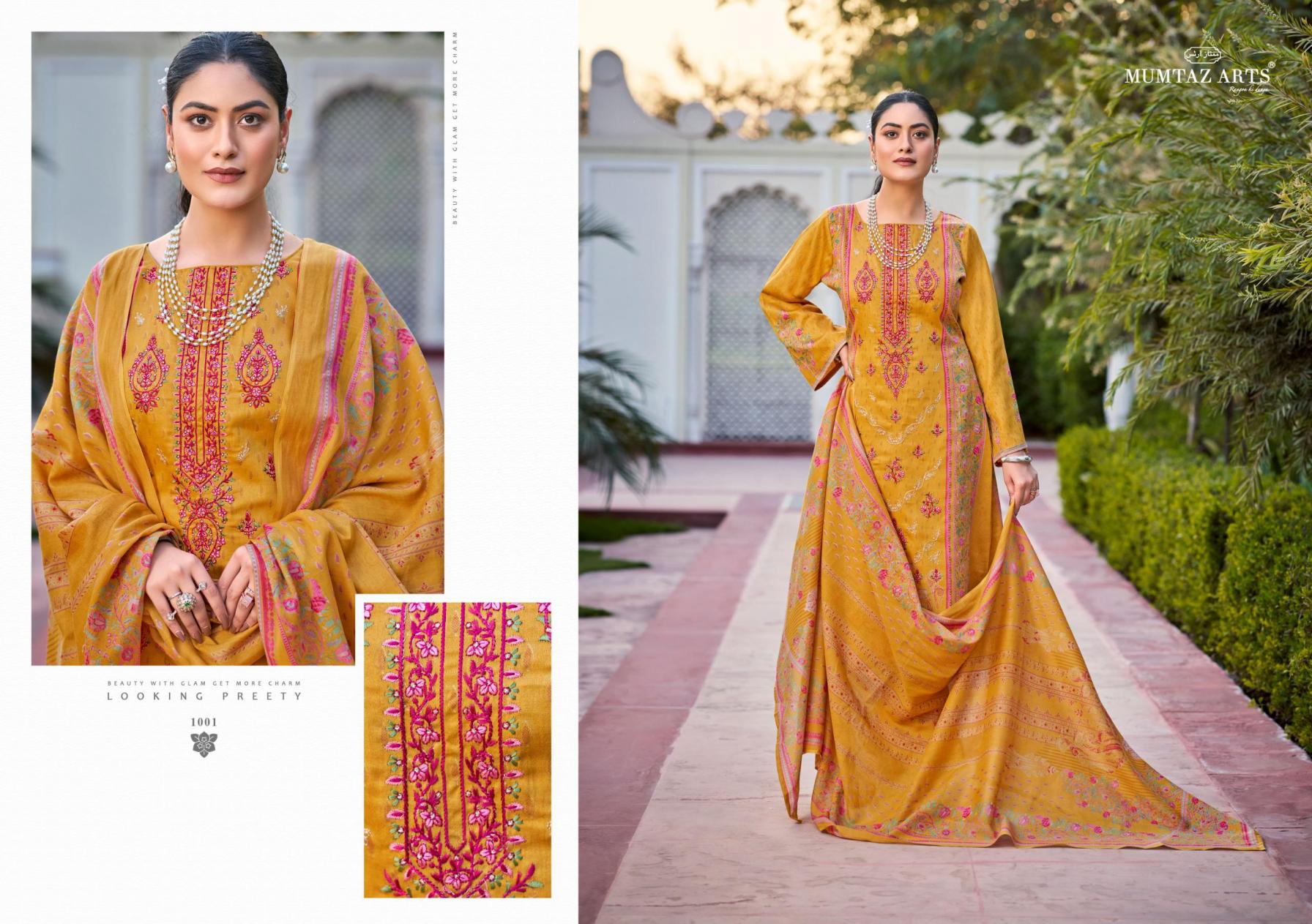 MUMTAZ ARTS ROSE JAM SATIN PRETTY LOOK PAKISTANI DRESS MATERIAL