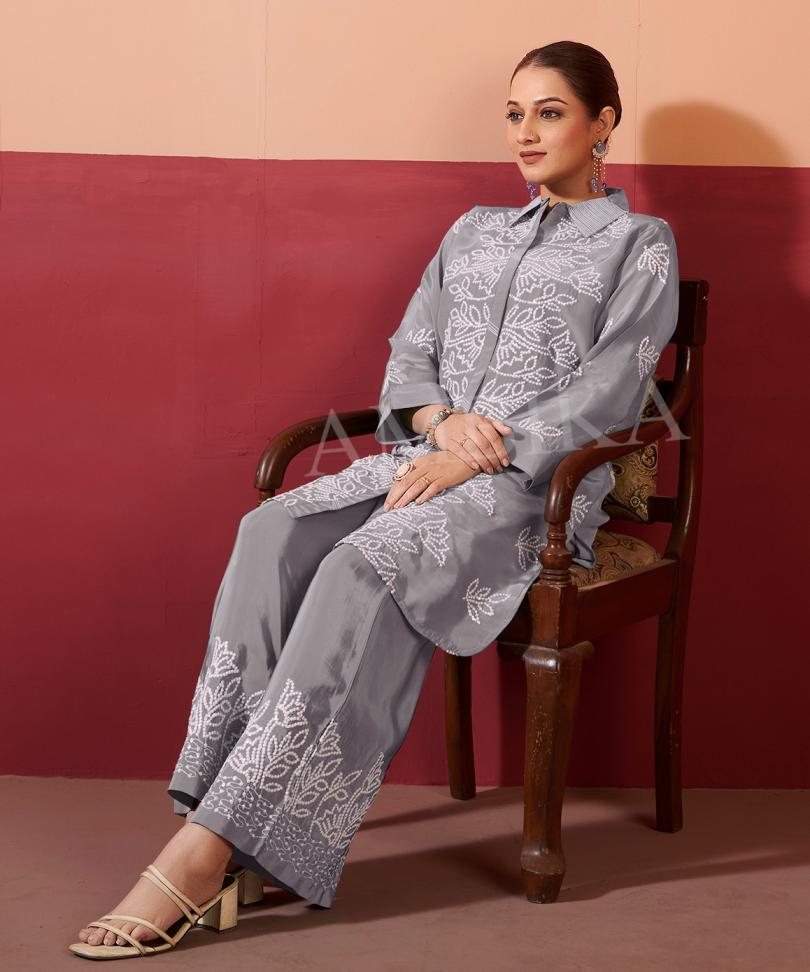 KHUSHI BY AMBIKA KURTI NATURAL CRAPE READYMADE STYLISH COMBO CO-ORD SETS
