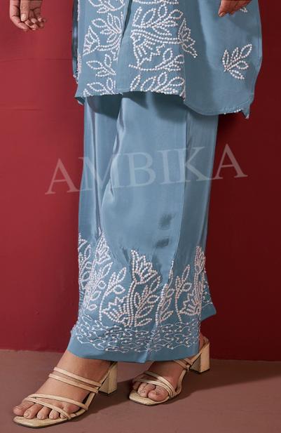 KHUSHI BY AMBIKA KURTI NATURAL CRAPE READYMADE STYLISH COMBO CO-ORD SETS