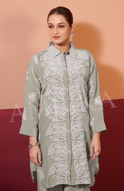 KHUSHI BY AMBIKA KURTI NATURAL CRAPE READYMADE STYLISH COMBO CO-ORD SETS