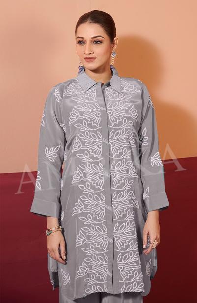 KHUSHI BY AMBIKA KURTI NATURAL CRAPE READYMADE STYLISH COMBO CO-ORD SETS