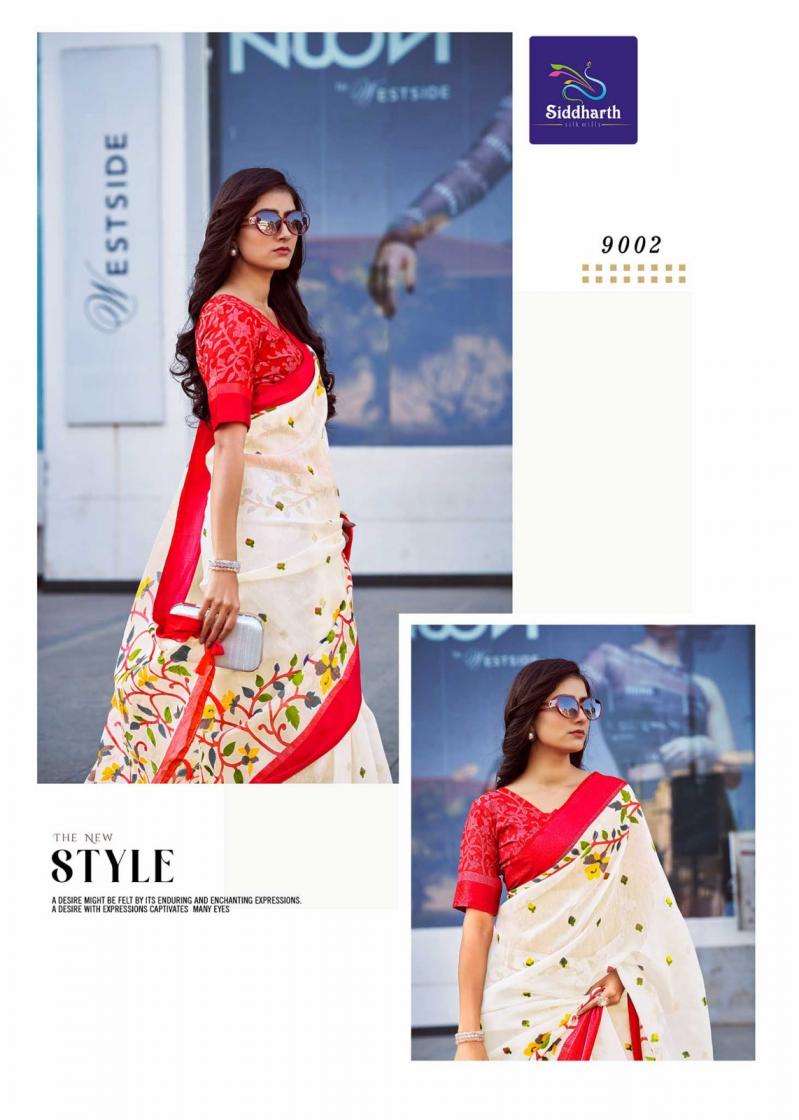 SIDDHARTH SILK MILLS WEAVER STORY UNIQUE COTTON BRASSO SAREES ONLINE