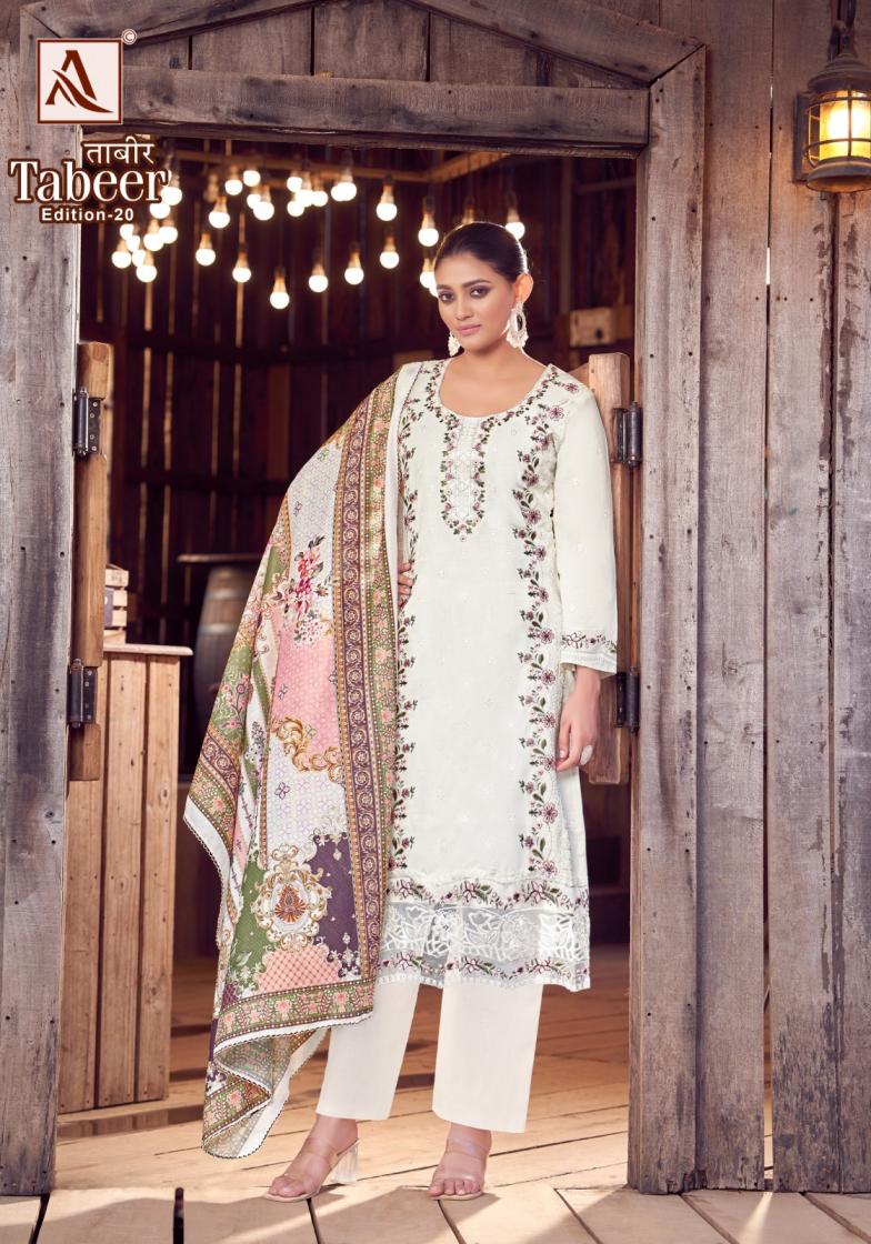 ALOK TABEER VOL 20 LAWN COMFORTABLE PAKISTANI DRESS MATERIAL
