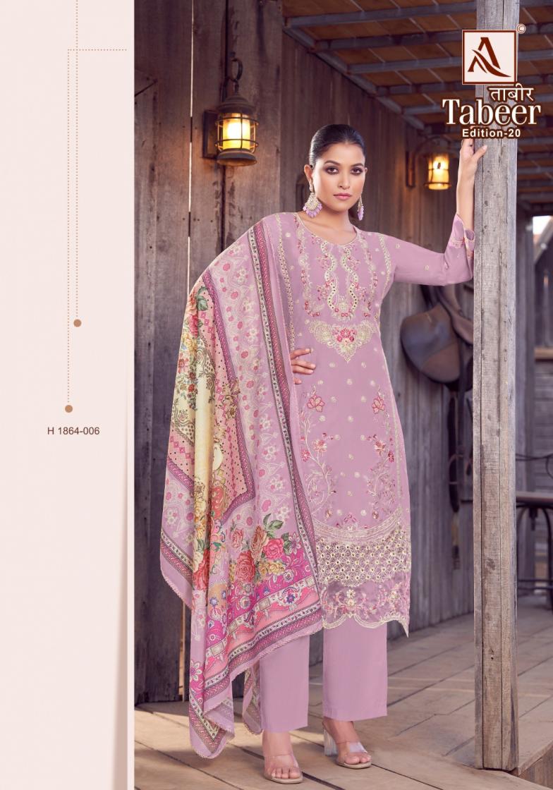 ALOK TABEER VOL 20 LAWN COMFORTABLE PAKISTANI DRESS MATERIAL