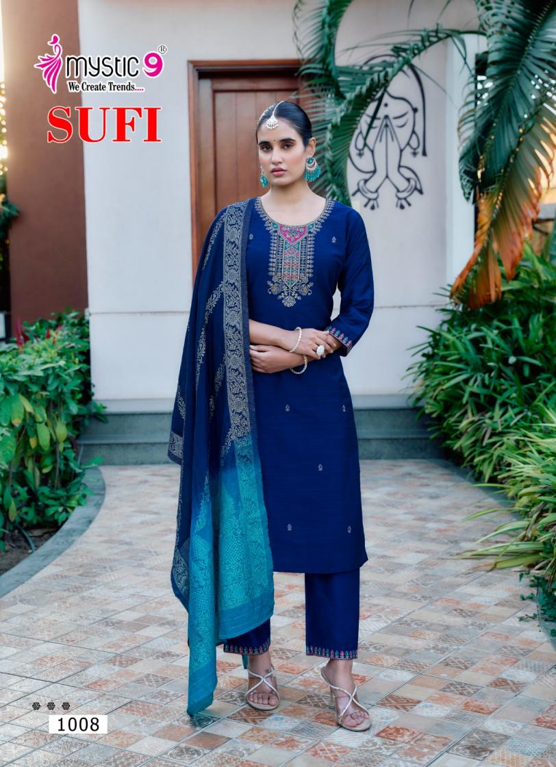 MYSTIC 9 SUFI VOL 1 BANGLORE SILK FULLY STITCH GORGEOUS LOOK SALWAR KAMEEZ SET